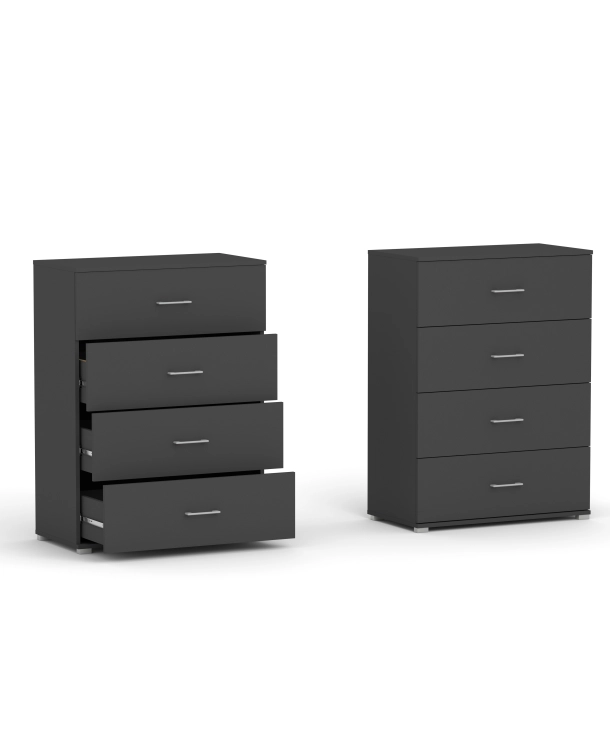 Komoda POLA 4s Grafit Antracyt - 4 szerokości do wyboru. pojemna komoda na ubrania.